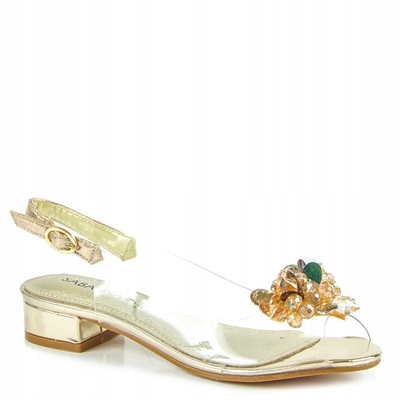 Sabatina 380-L10 Transparentní Zlaté Sandály 36