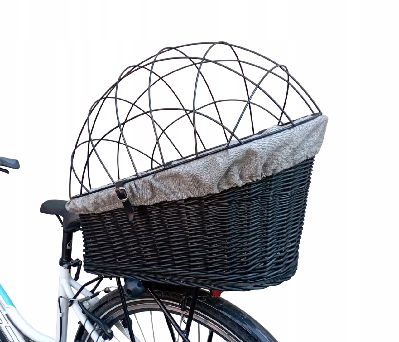 Transporter wiklinowy na rower kosz na Bagażnik +Obszycie Poduszka