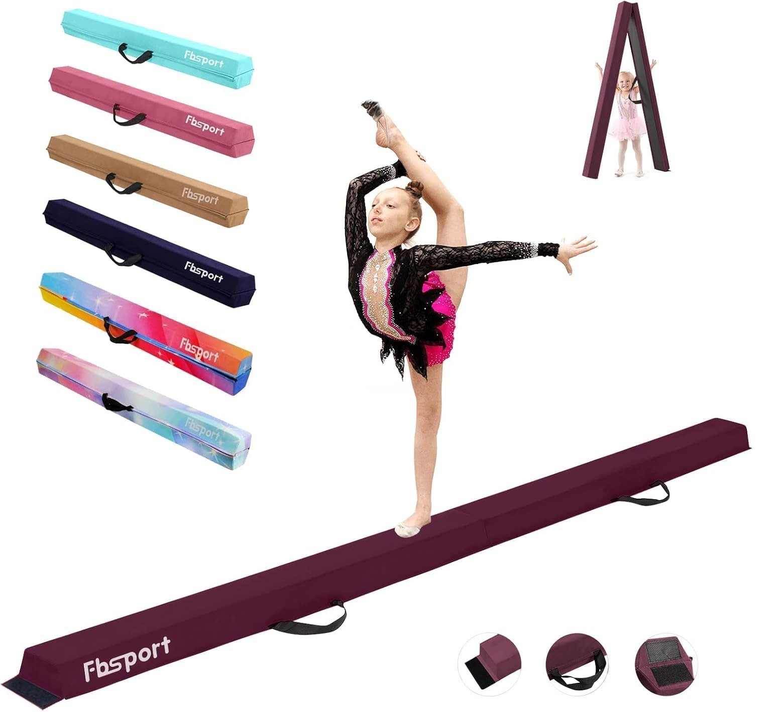 Fbsport Gymnastický nosník ekvivalentní fialový 270 cm x 10 cm