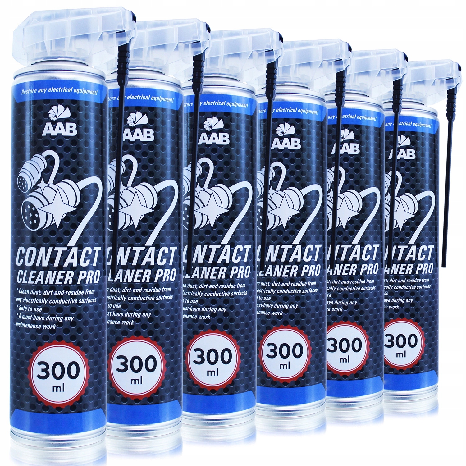 6x AAB Contact Cleaner PRO300ml SPRAY CZYŚCI STYKI