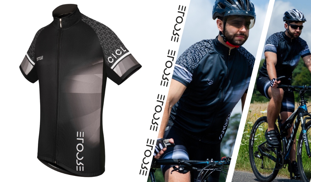 Koszulka Rowerowa Męska z Krótkim Rękawem Kolarska na Rower Termoaktywna XL Cechy dodatkowe kieszeń na plecach stójka wydłużony tył