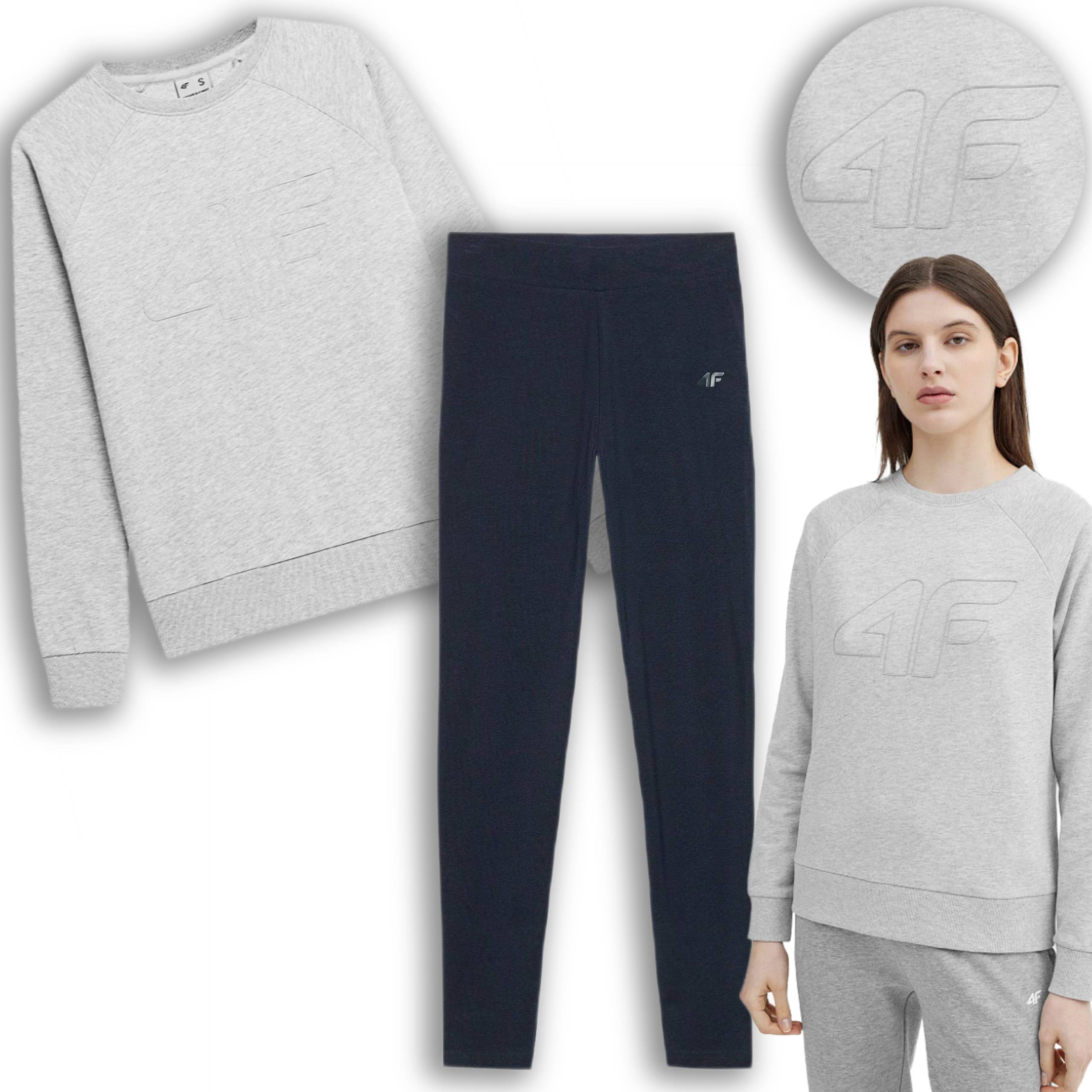 KOMPLET DRESOWY DAMSKI BLUZA LEGGINSY 4F SPORTOWY NA SIŁOWNIĘ TRENINGOWY