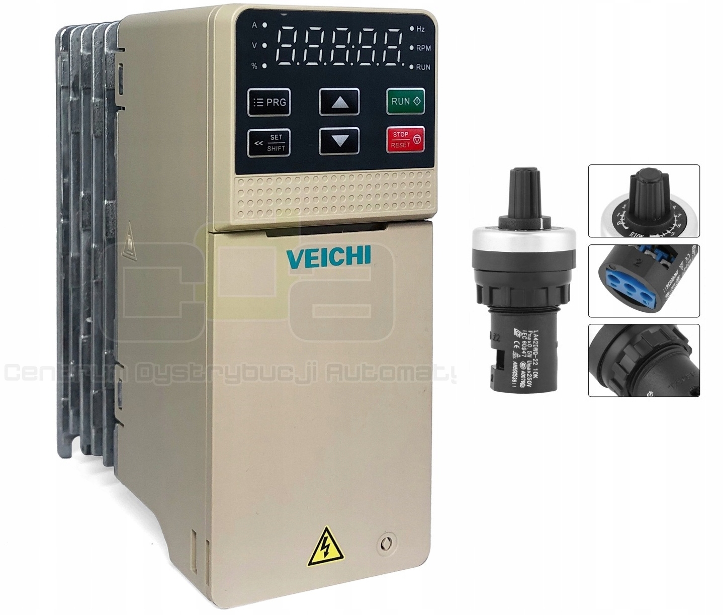 Falownik 1,5kW 3x400V 3,7A Veichi AC01-T3-1R5G-B-W wektor potencjometr