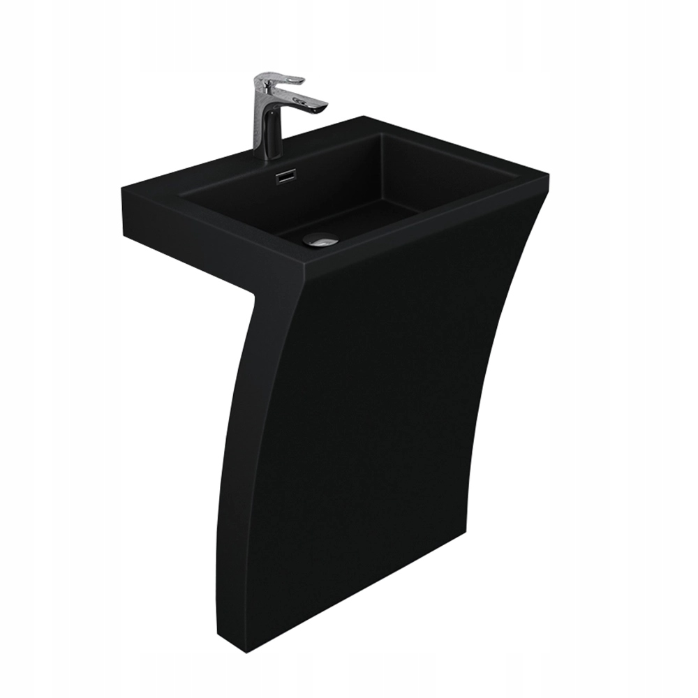 Černé volně stojící umyvadlo z konglomerátu 50 cm Leyda Swiss Meyer