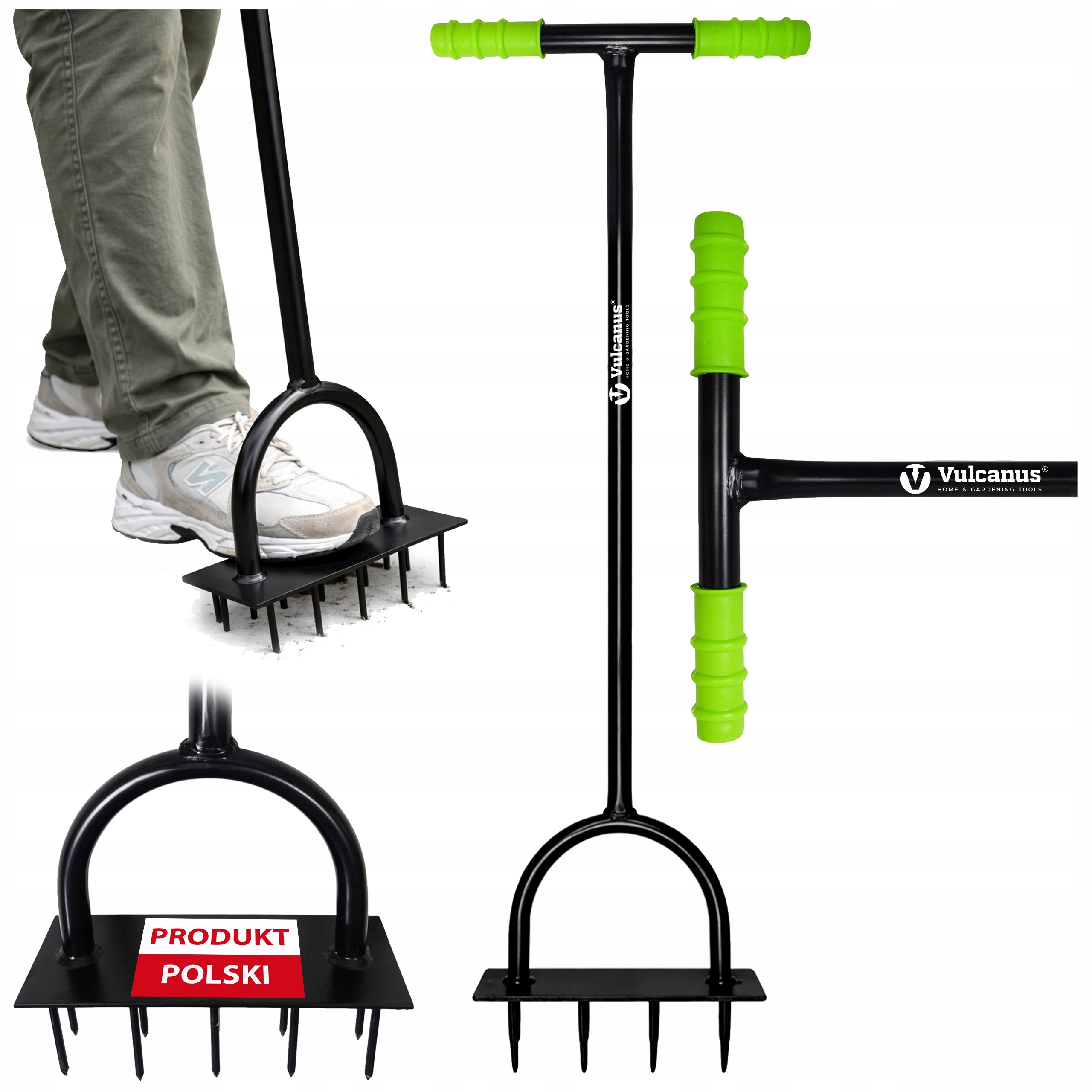 Aerator Rurkowy 25 cm Areator Wertykulator Ręczny Kolce Widły Do Trawnika