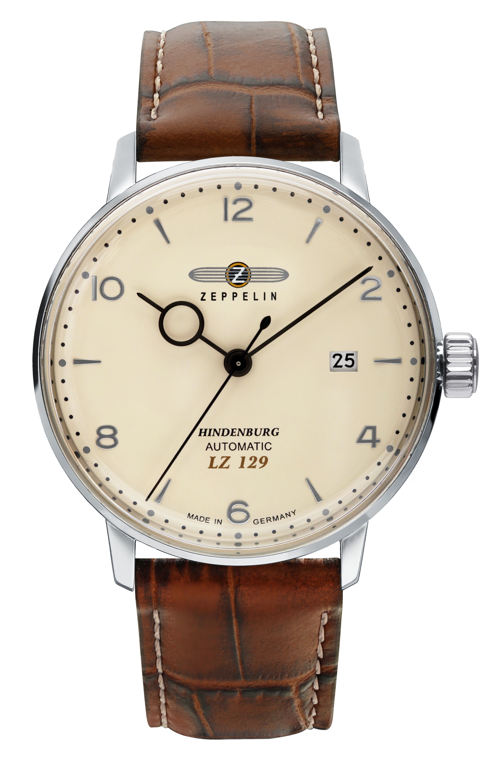 Nové Originální hodinky Zeppelin 8062-5 LZ129 Hindenburg Automatik hnědé