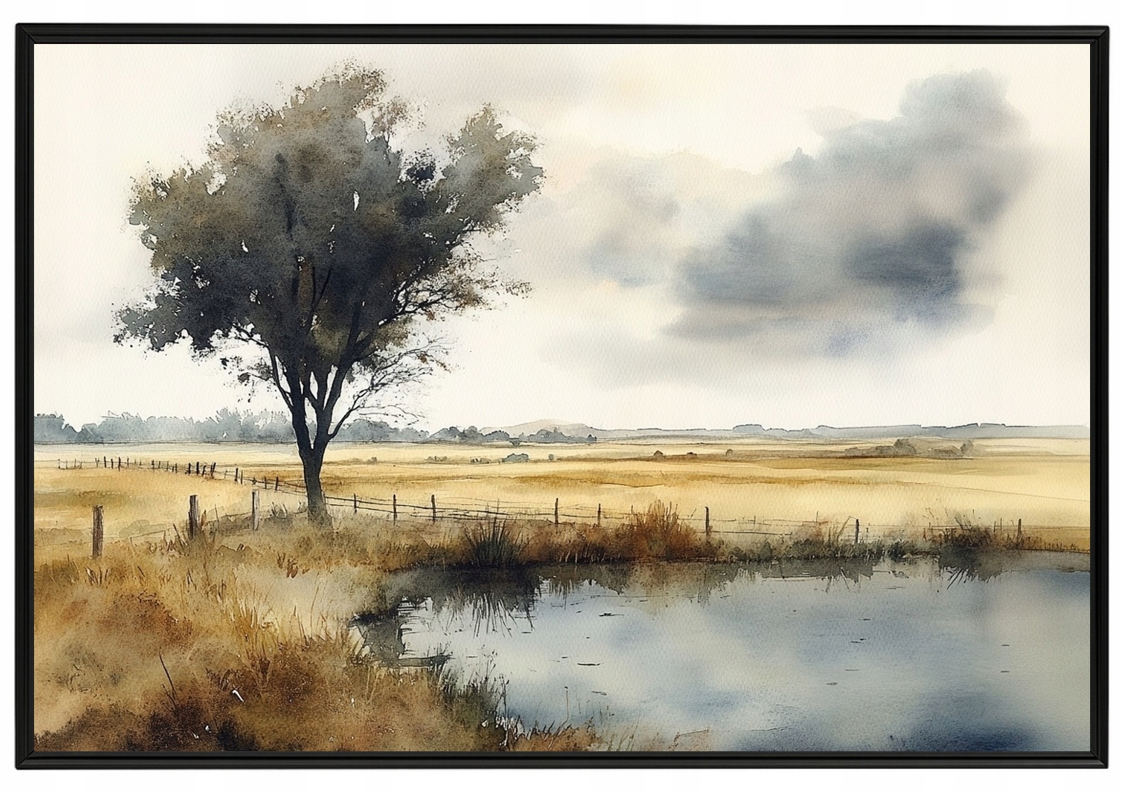 Rámeček Na Plakát Plakát Venkovní Vesnice Rovný Polní Vrba 60x40