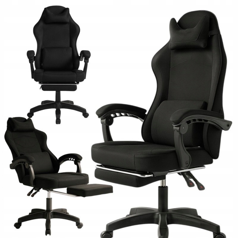 Fotel gamingowy obrotowy Vector z masażerem i podnóżkiem KO48CZ