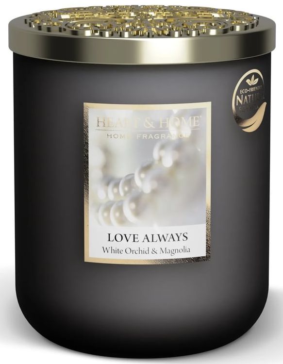 Velká Svíčka Heart & Home Love Always White Orchid & Magnolie Sojová Svíčka