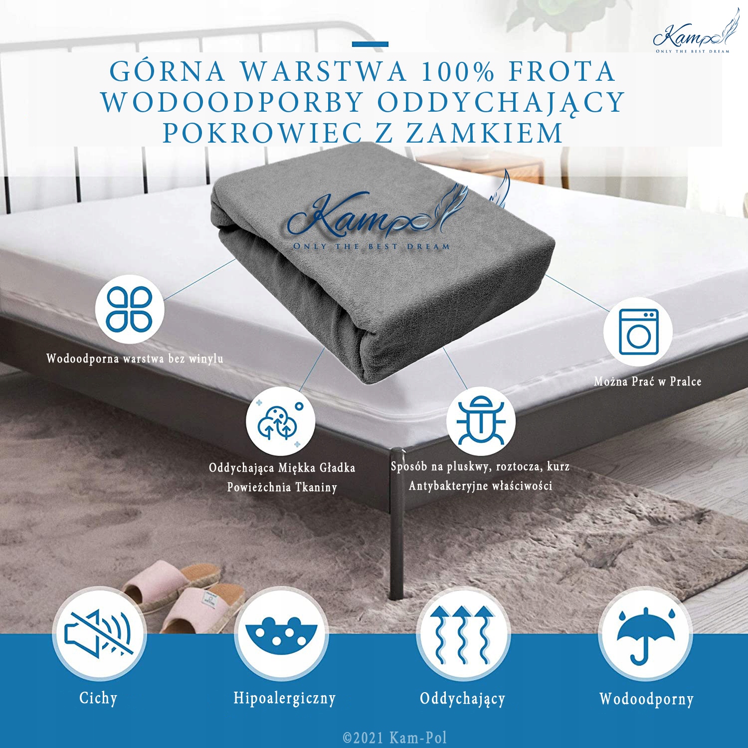 Vodotesný obal Šedý Frota Zámok 200x200