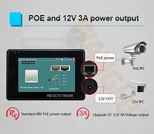 POMIACAM Tester Kamer Monitor 4K IP WiFi POE 4 Calowy 8MP 12V — miniatura 2