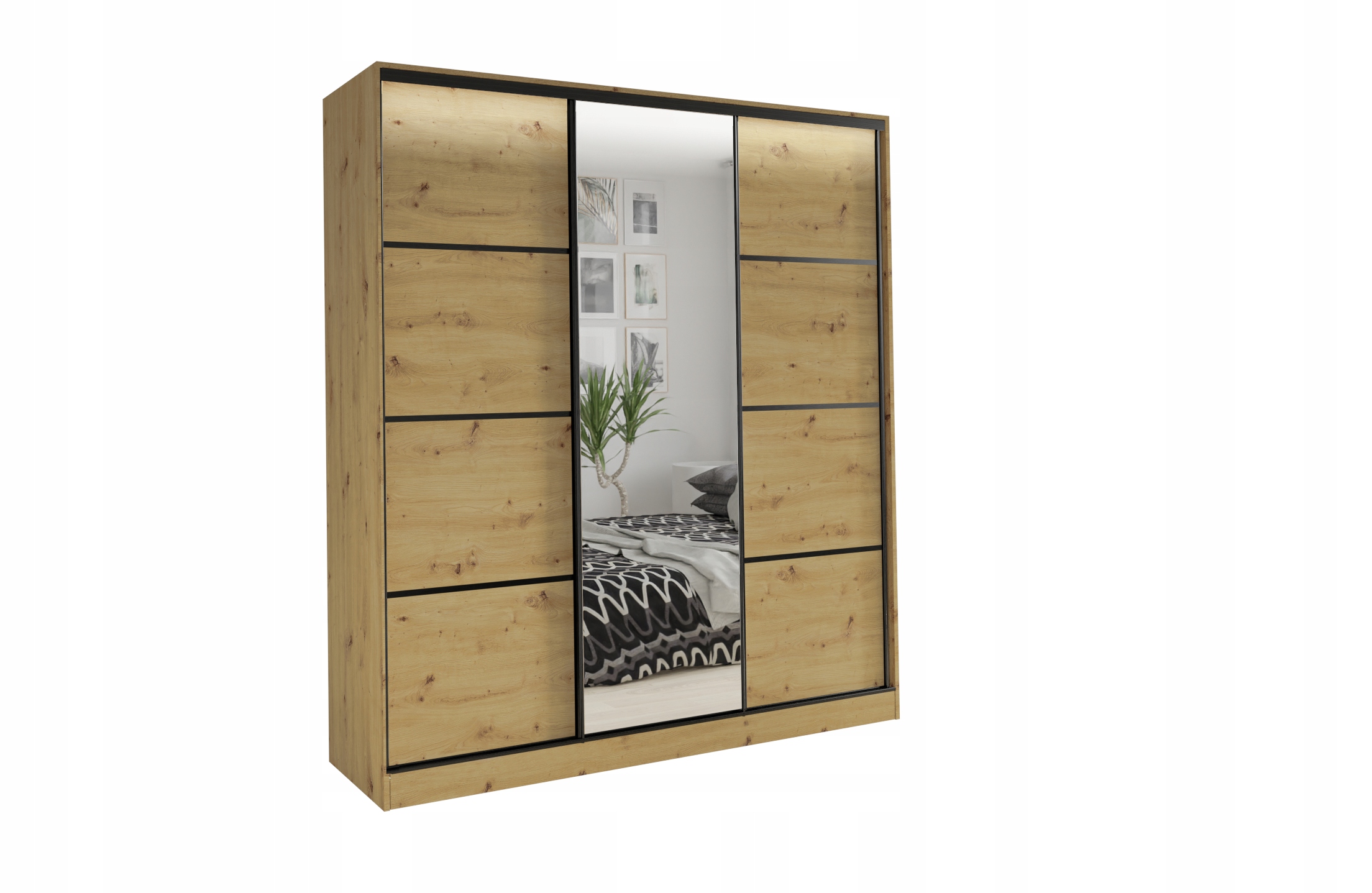 Szafa przesuwna lustro szuflady 200 cm lefkas LOFT Kolekcja LOFT 200