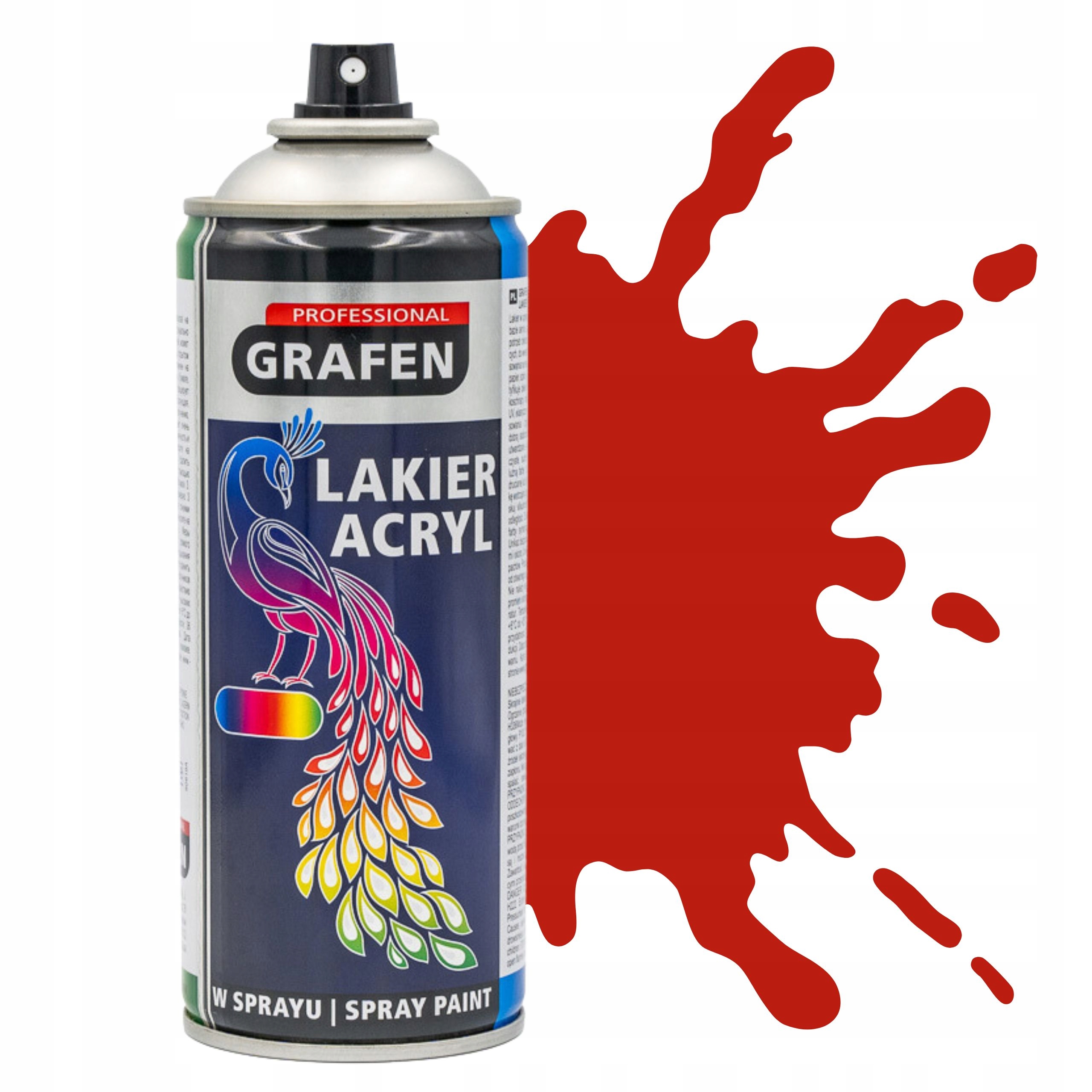 Farba Lakier Spray Akrylowy Rally Czerwień Kubańska Ral 3020 Grafen