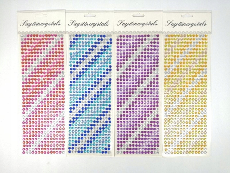 KRYSZTAŁKI DŻETY TAŚMA OZDOBNA KOLOROWA NAKLEJKA Marka Artyk