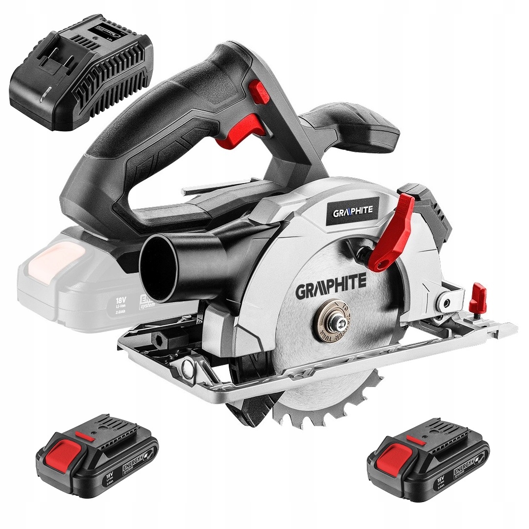 GRAPHITE PILARKA PIŁA TARCZOWA + 2 AKU 2Ah +ŁAD
