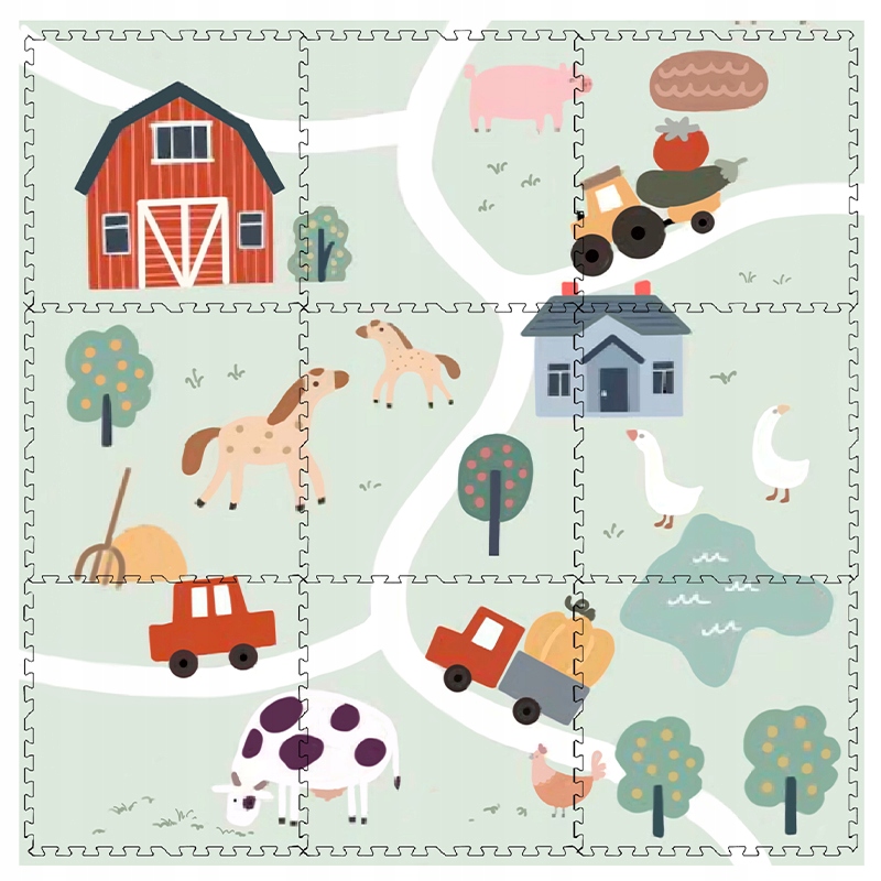 Mata Piankowa Puzzle Farma Dla Dzieci Kolorowa Miękkie Piankowe Duże