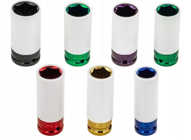 Nasadki Udarowe Felg Aluminiowych Alufelg 17/19/21/22/23/24/27MM 1/2" Długa
