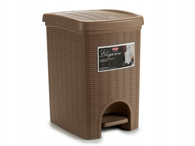 Levně Odpadkový koš, ratan, 20 l, hnědý