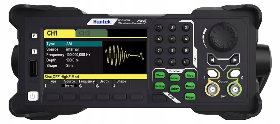HDG3062B generator funkcyjny 2 x 60MHz Marka Hantek