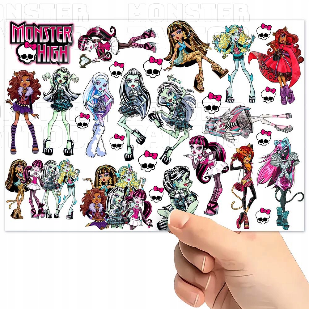 TATUAŻE ZMYWALNE TYMCZASOWE DLA DZIECI MONSTERS POTWORY WZORY ORYGINALNE Typ naklejka