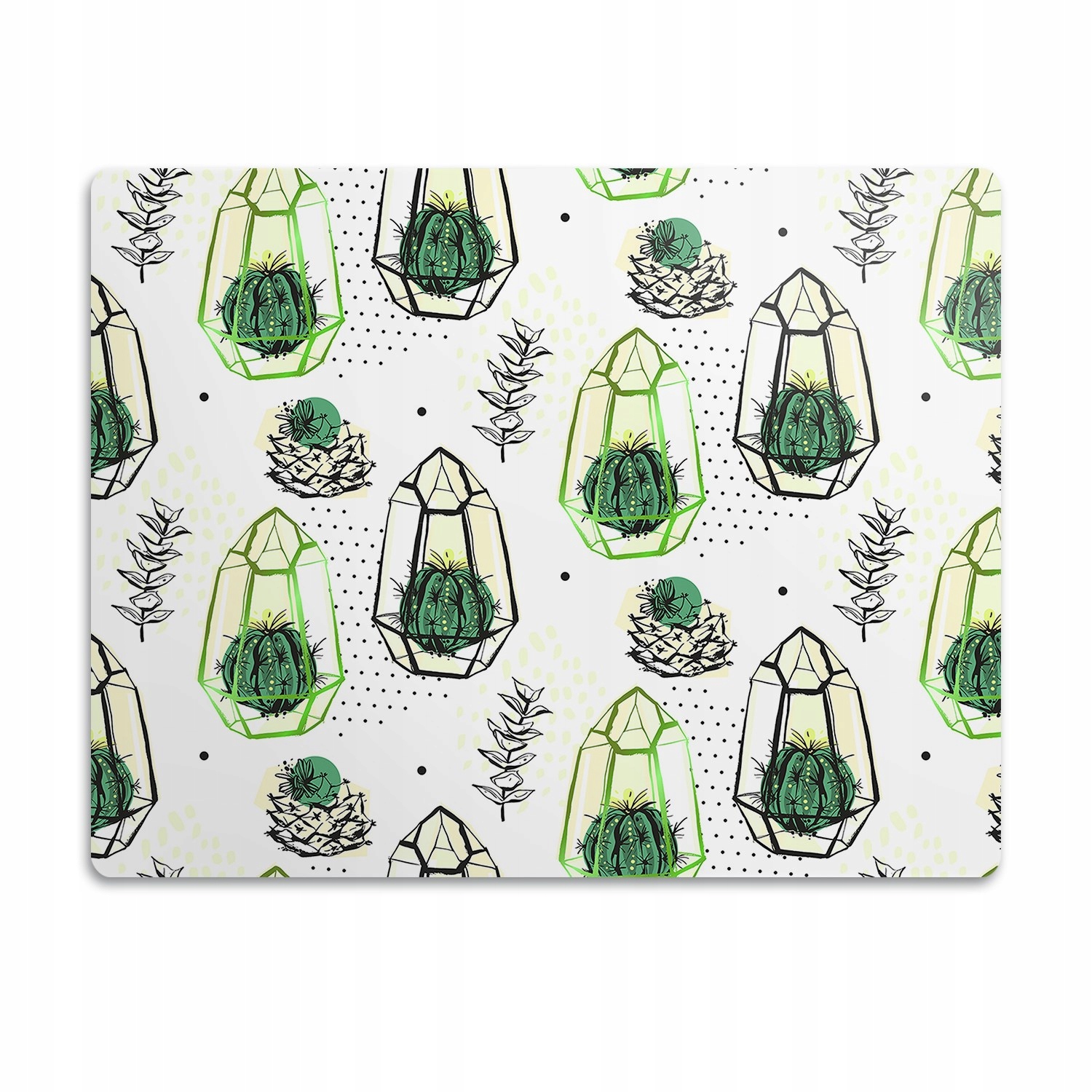 Levně Podložka pod misku pro psa kočku Kaktusy ve skle 90x60