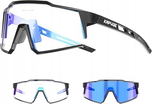 Okulary rowerowe Kapvoe fotochromowe Blue z TR90, sportowe unisex UV400