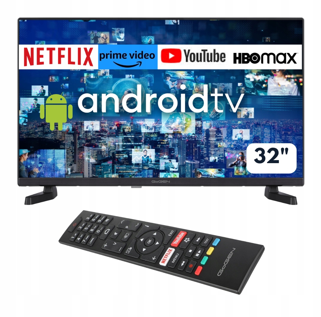 Telewizor Led Smart Android Tv 32" Wifi Bluetooth Gogen TVH32A330 Hd Ready