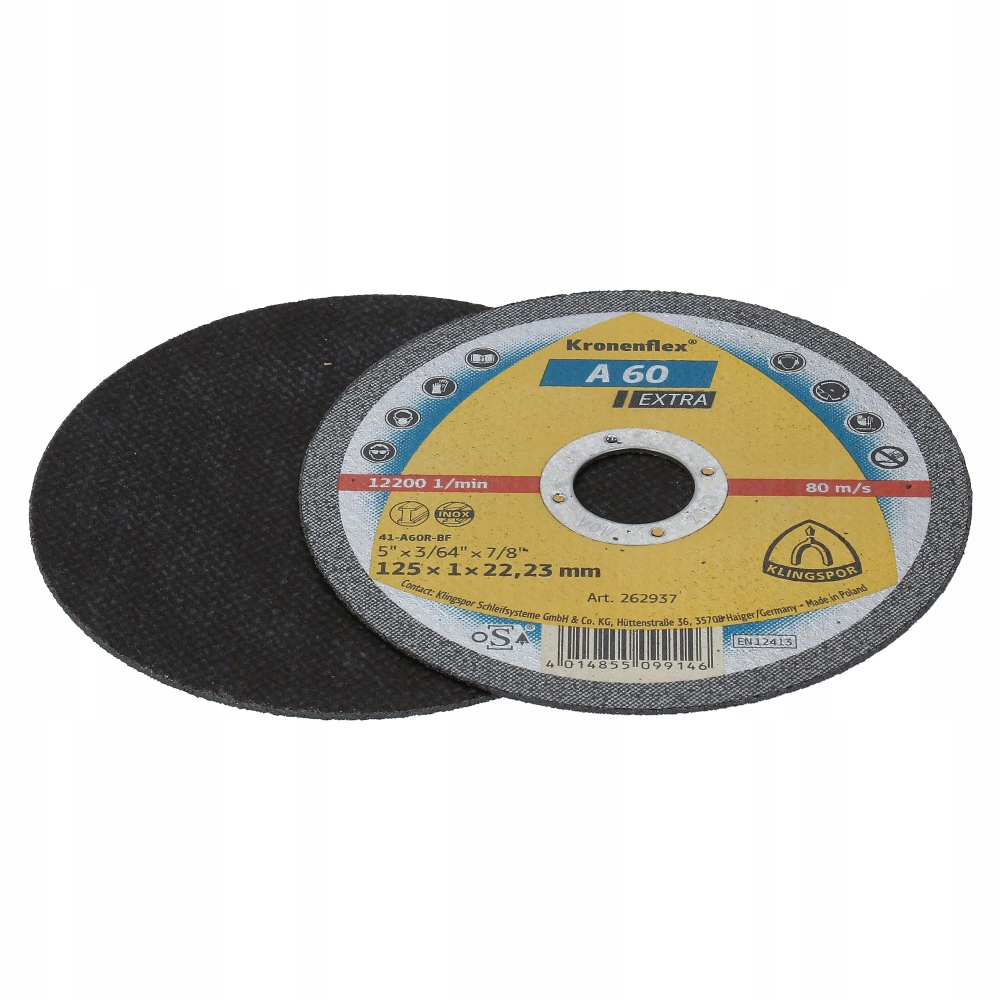 

Tarcza do cięcia metalu 125 x 1,0 x 22,2 Klingspor