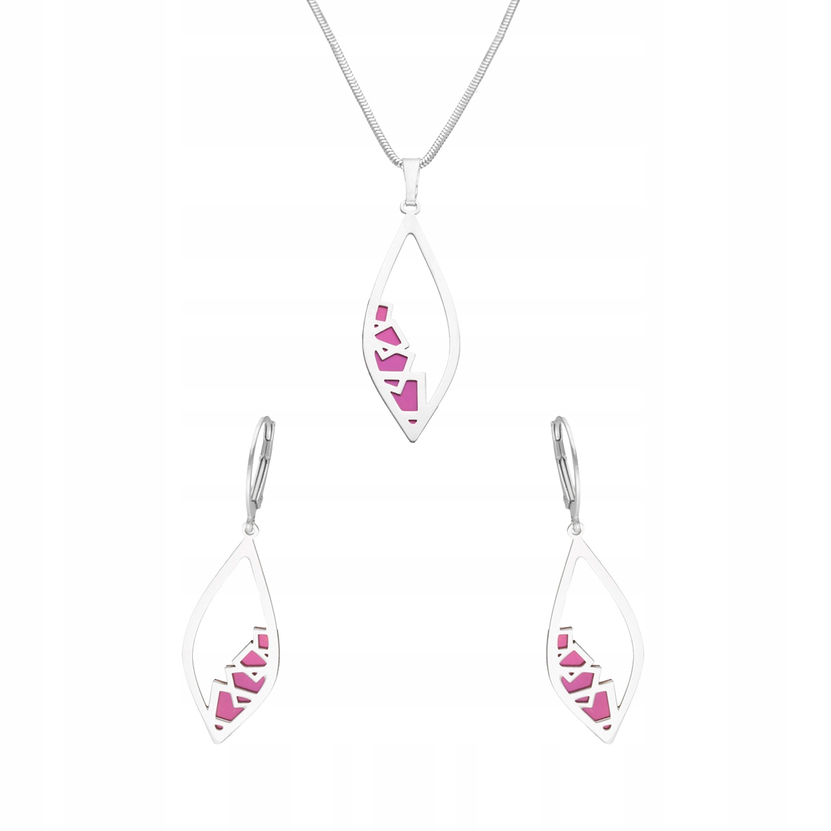 Stříbrný komplet s fialovým titanem a slzami