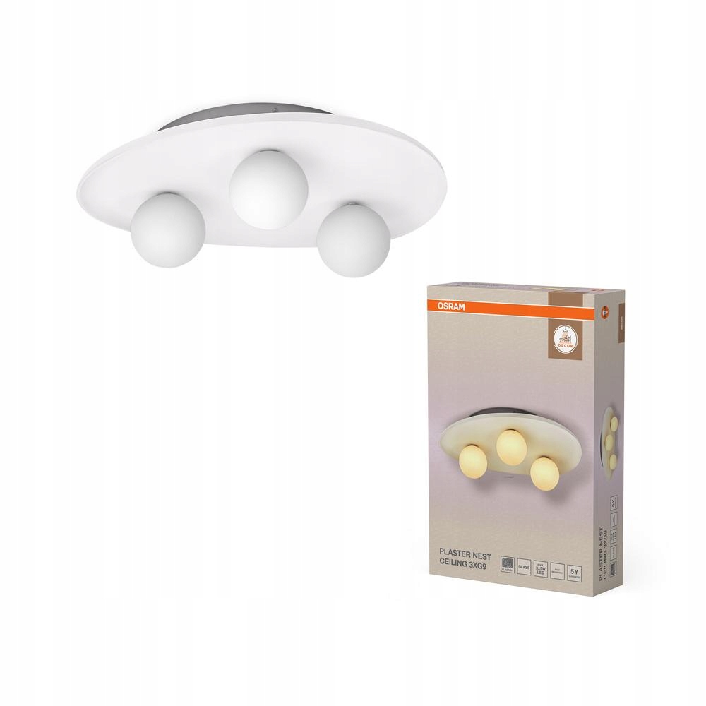Lampa Stropné nástenné svietidlo 3x G9 Dekoratívne Biely Dekor Osram