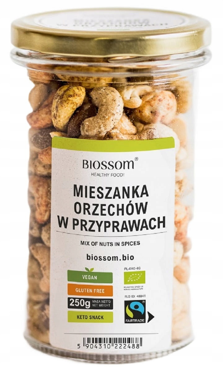 MIX Ořechů V Koření Fair Trade Bezlepkové Bio 250 g Biossom