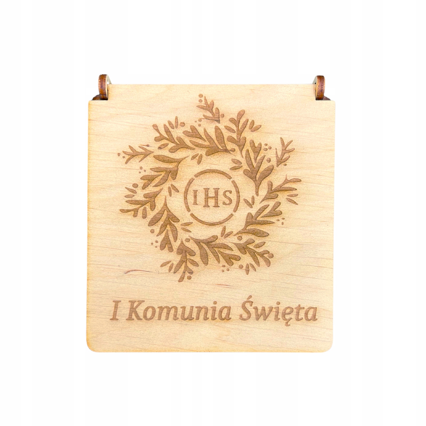 DREWNIANE PUDEŁKO KOMUNIJNE PAMIĄTKA PUDEŁECZKO SZKATUŁKA KOMUNIA PREZENT Materiał drewno