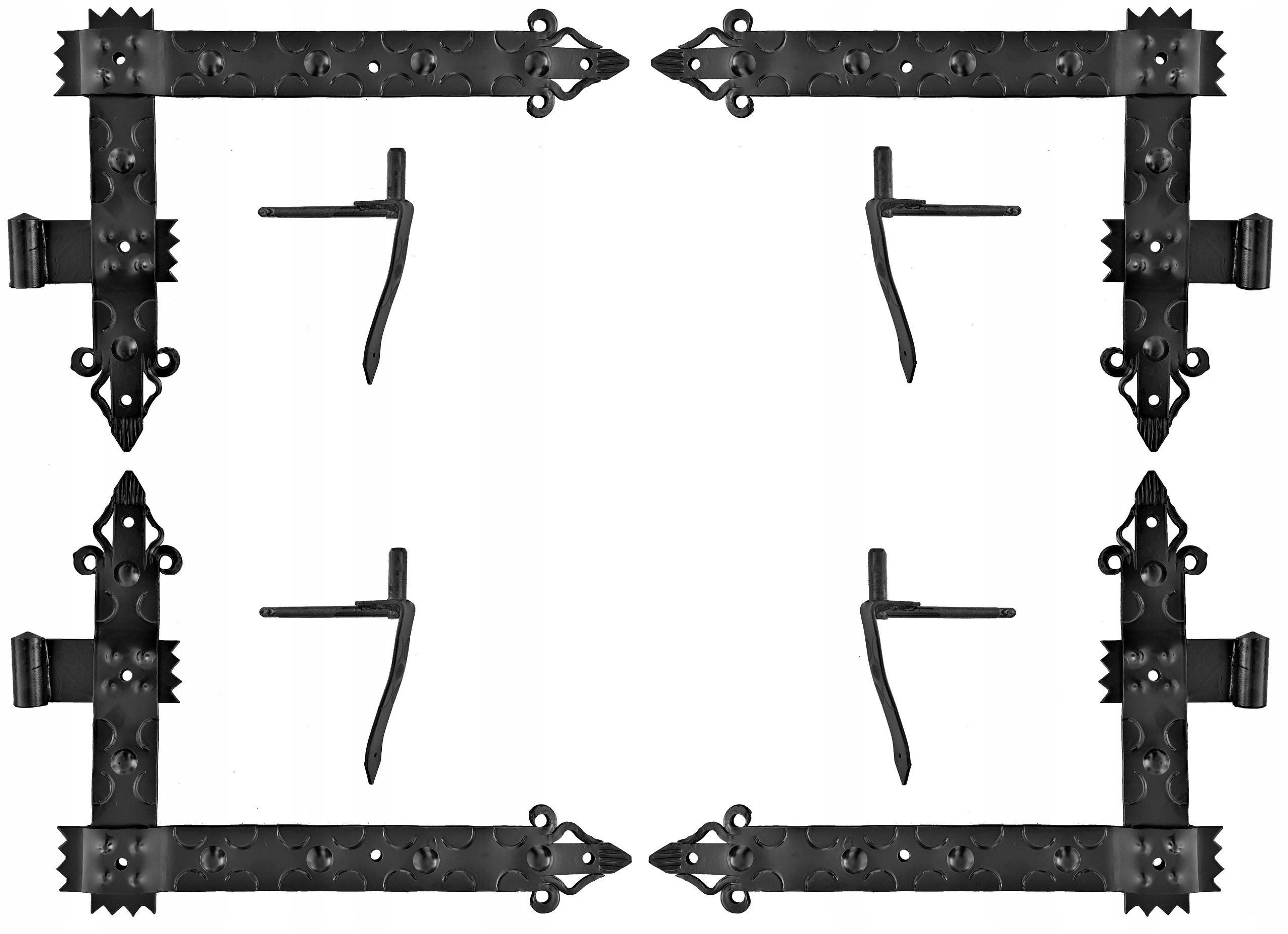 Pásový Závěs Úhlový Kovaný Retro 450 MM Sada 4KS