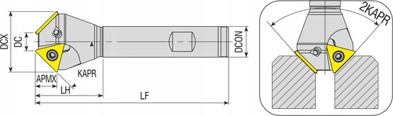 Pogłębiacz Składany ACM 45° TC 16 D18x39-W16-L100- Marka inny