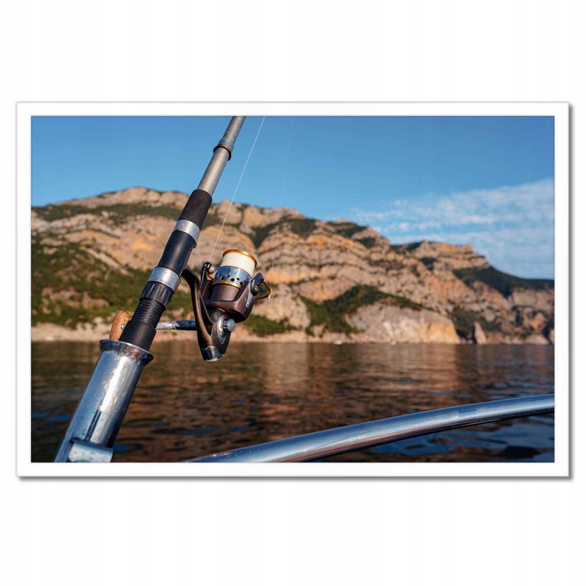 Plakáty v rámu 60x40 Rybářský prut na plachetnici moře