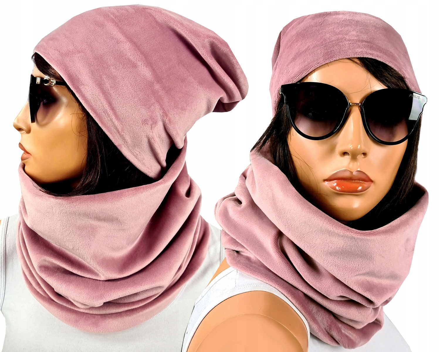 

Polski Welurowy Komplet Czapka Komin szalik kolory