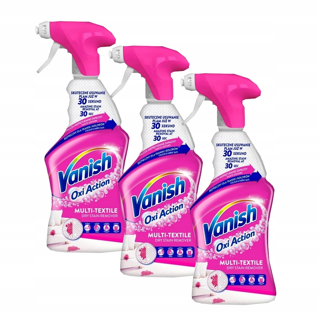 Levně Vanish Oxi Action odstraňovač skvrn sprej na čištění koberců a čalounění 0,5 l x3