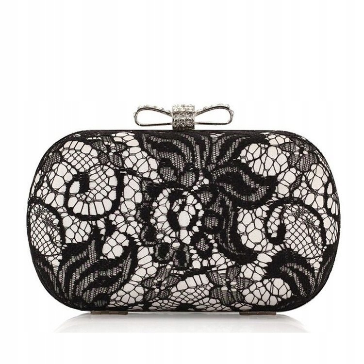 

Torebka Wizytowa Małe Puzderko Z Koronką Srebrna