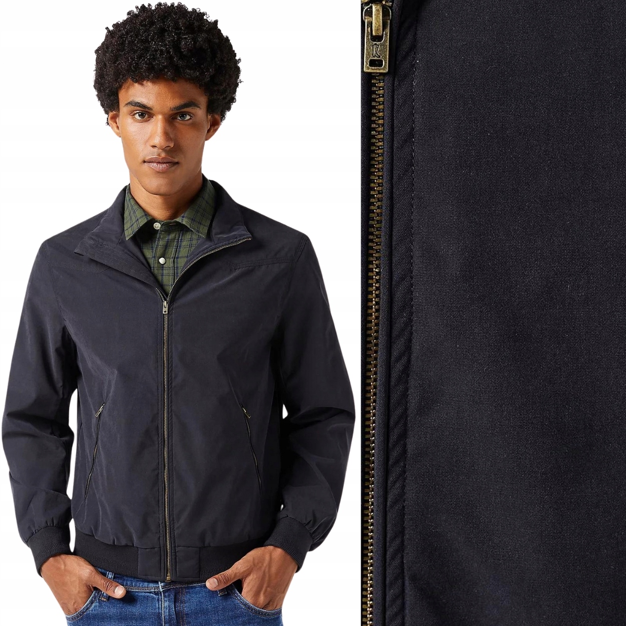 Wrangler Harrington Jacket Black černá větrovka Regular Fit XXL