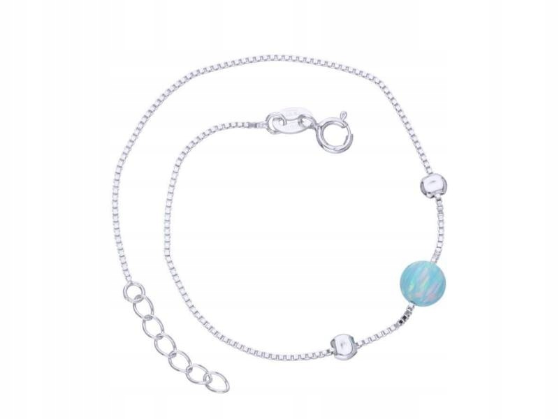 Stříbrný náramek 925 s zeleným opálem, módní vzor, elegantní dárek