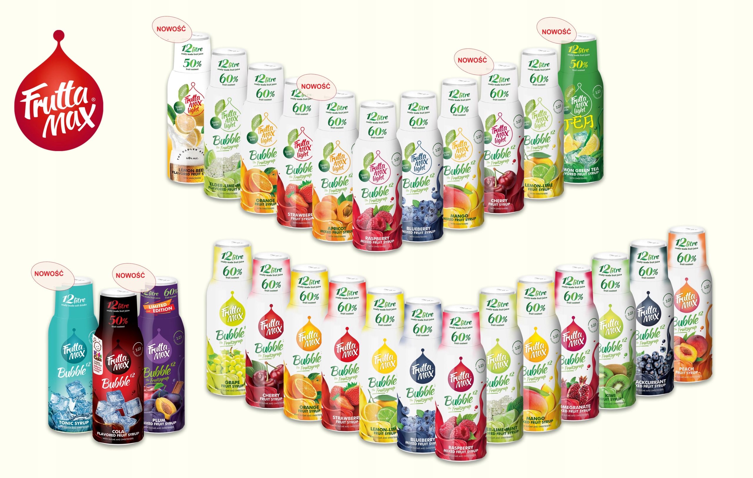 Koncentrat do soda stream syrop FruttaMax Wiśnia light 500 ml na 12 litrów Pojemność 500 ml