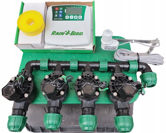 Zestaw automatycznego nawadniania ogrodu Rain Bird 4 sekcje Sterownik TM2
