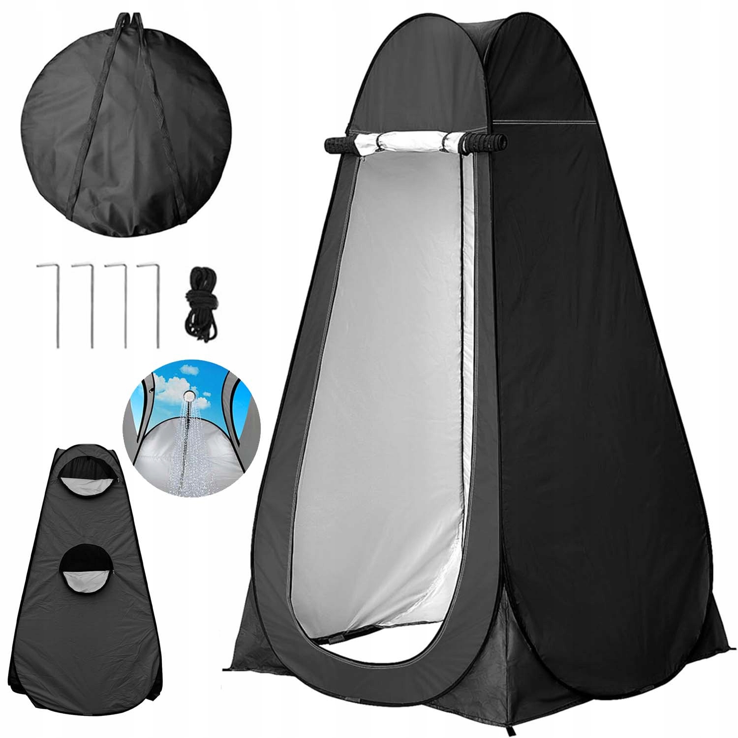 Prysznic Turystyczny Namiot Plażowy Kempingowy Duży Przebieralnia Toaleta