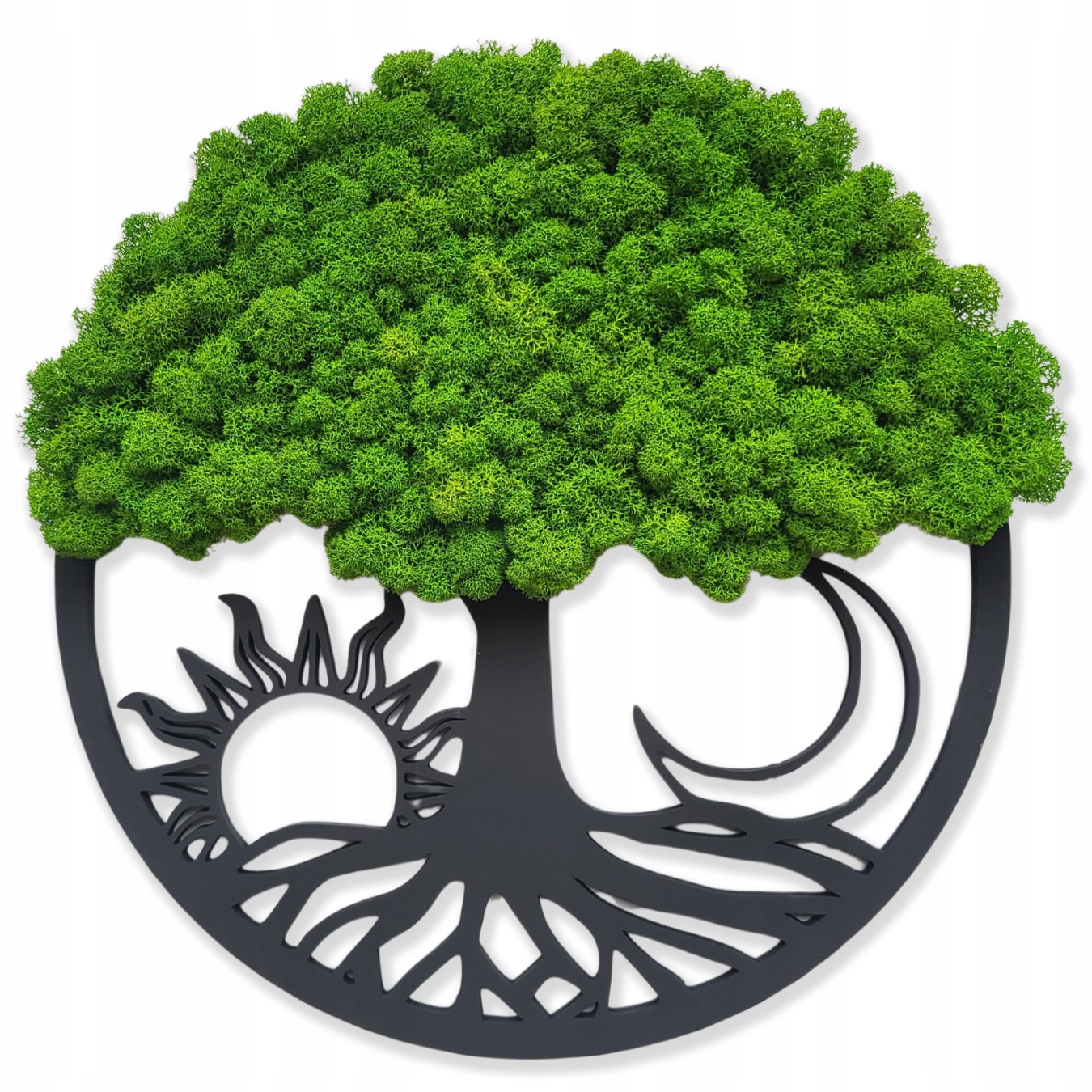 Stromek s mechem, kruh, Strom štěstí, bonsaj, mechový obraz, Dárek