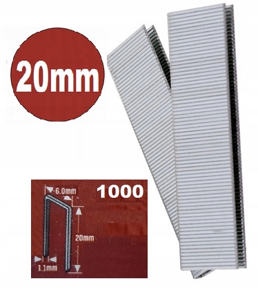 Zszywki TYP 55 do Parkside PET 25 C3 dł 20mm 1000