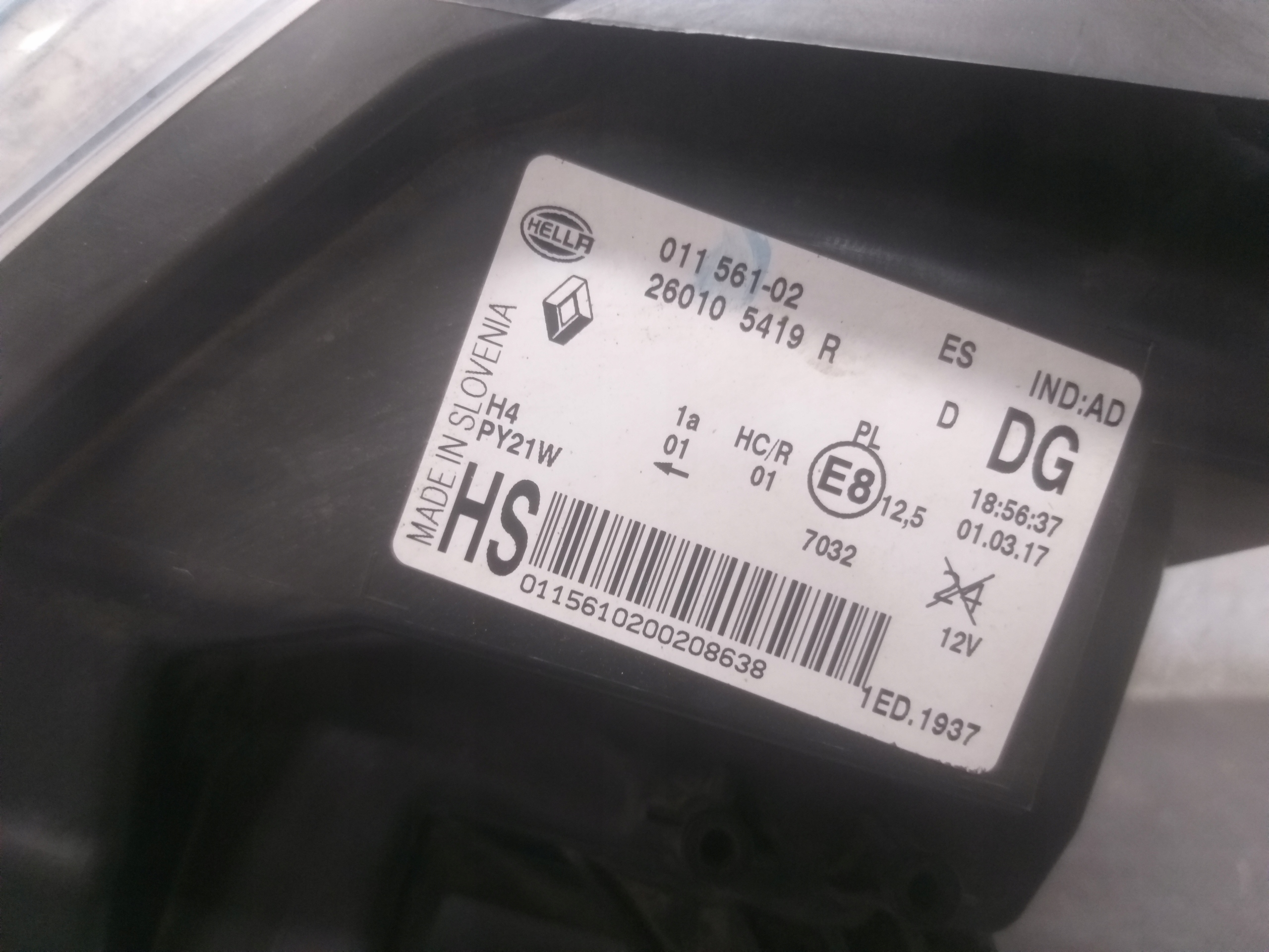 light front right RENAULT TWINGO III 3 14- 26010 5419R