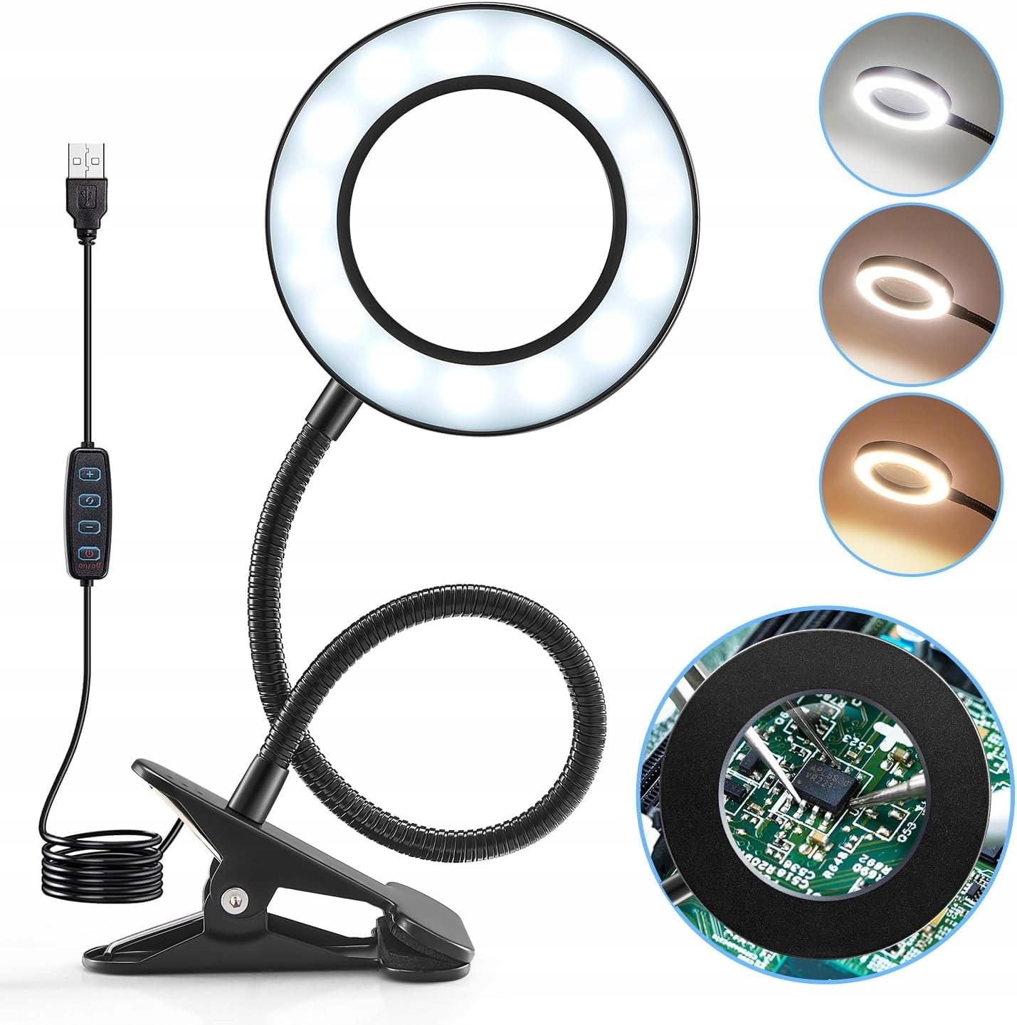 One Fire 5 x lupa ze światłem 11 W 48 diod LED l