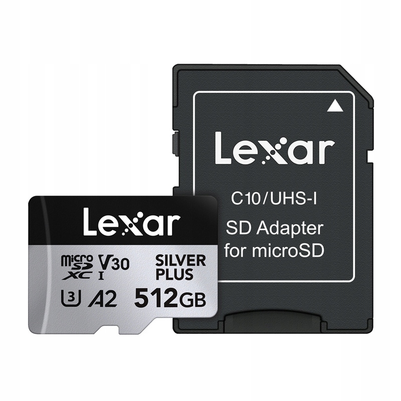 Karta pamięci Lexar microSDXC Silver Plus 512GB V30 UHS-I U3 A2 205/150MB/s