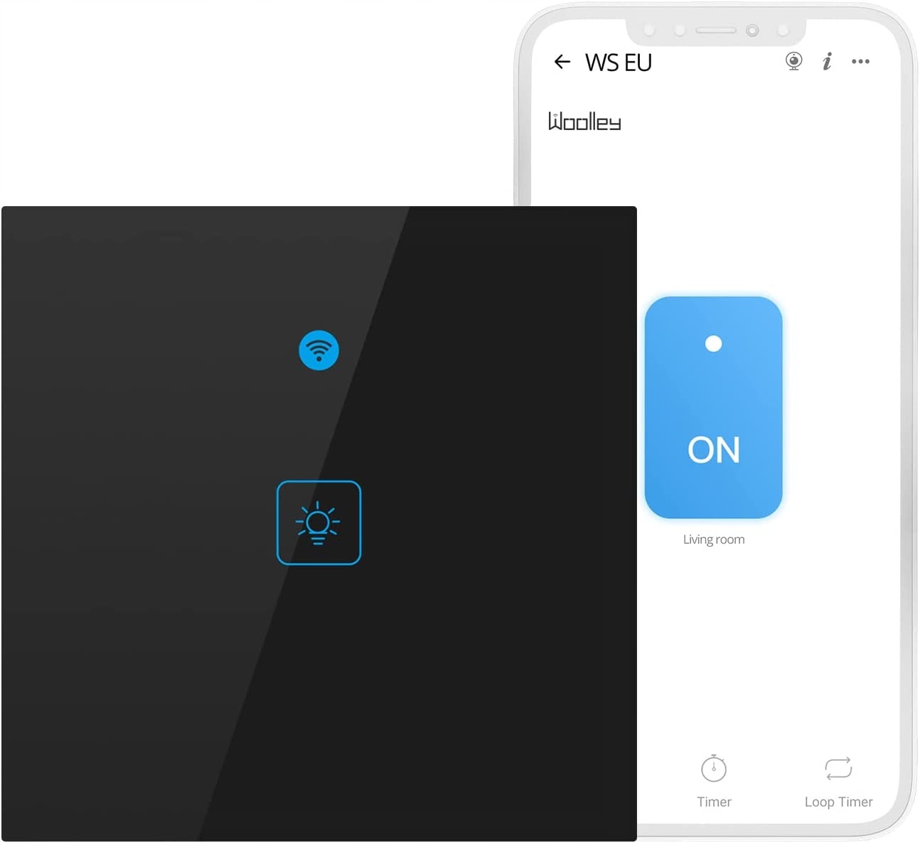 Przełącznik Woolley Smart WS-EU-1C czarny H438