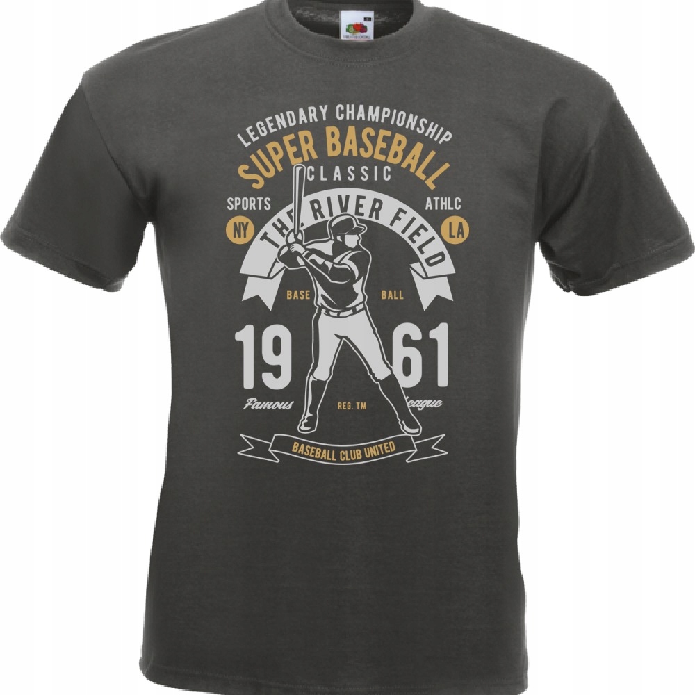 

Koszulka baseball kij baseballowy XL grafitowa